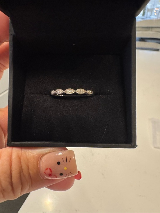 Zales Jewelry - Zales sterling silver Marquise Diamond Accent Band
